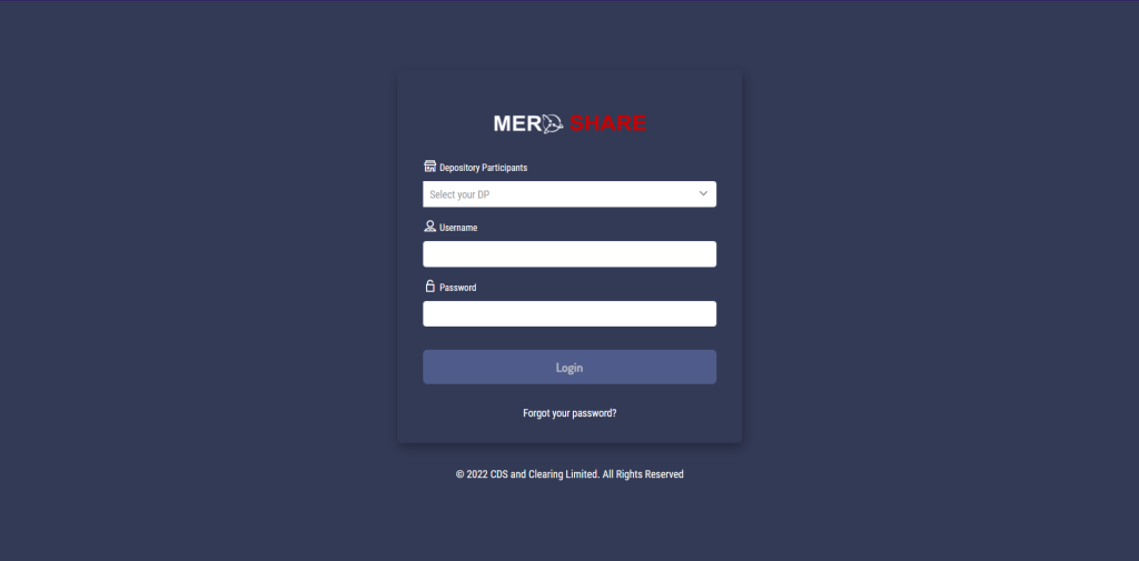 Meroshare Login Page