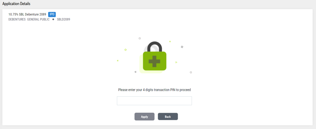 IPO Application Transaction PIN