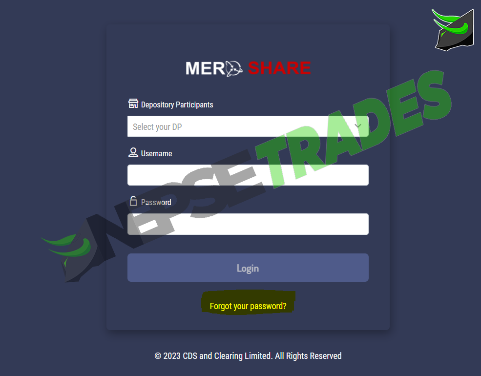 Meroshare Forgot Password Option